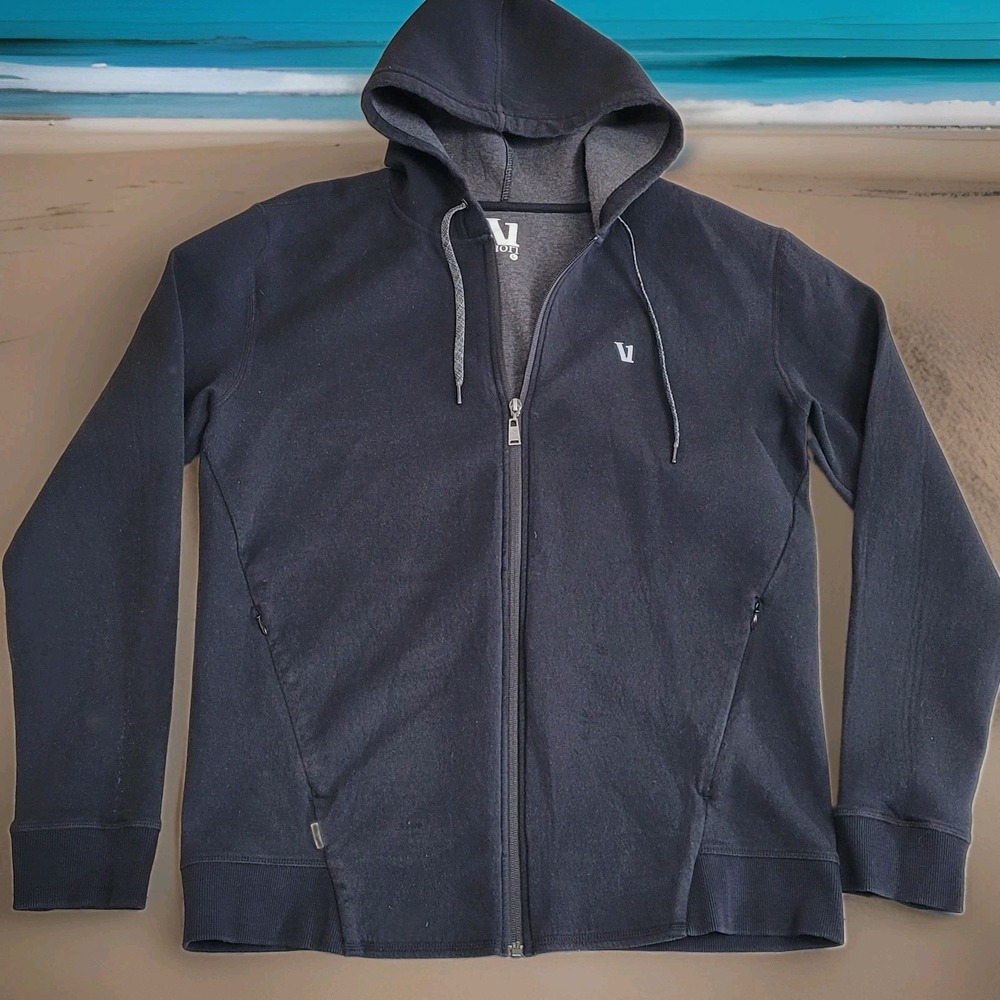 🖤Vuori Cosmos Hoodie Mens Large Black Full Zip Sweatshirt Stretch Activewear